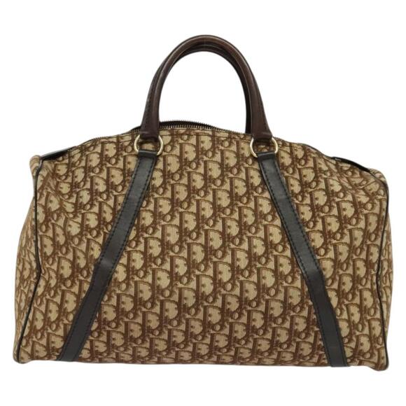 DIOR Trotter Canvas Hand Bag Brown Gold - Picture 3 of 12